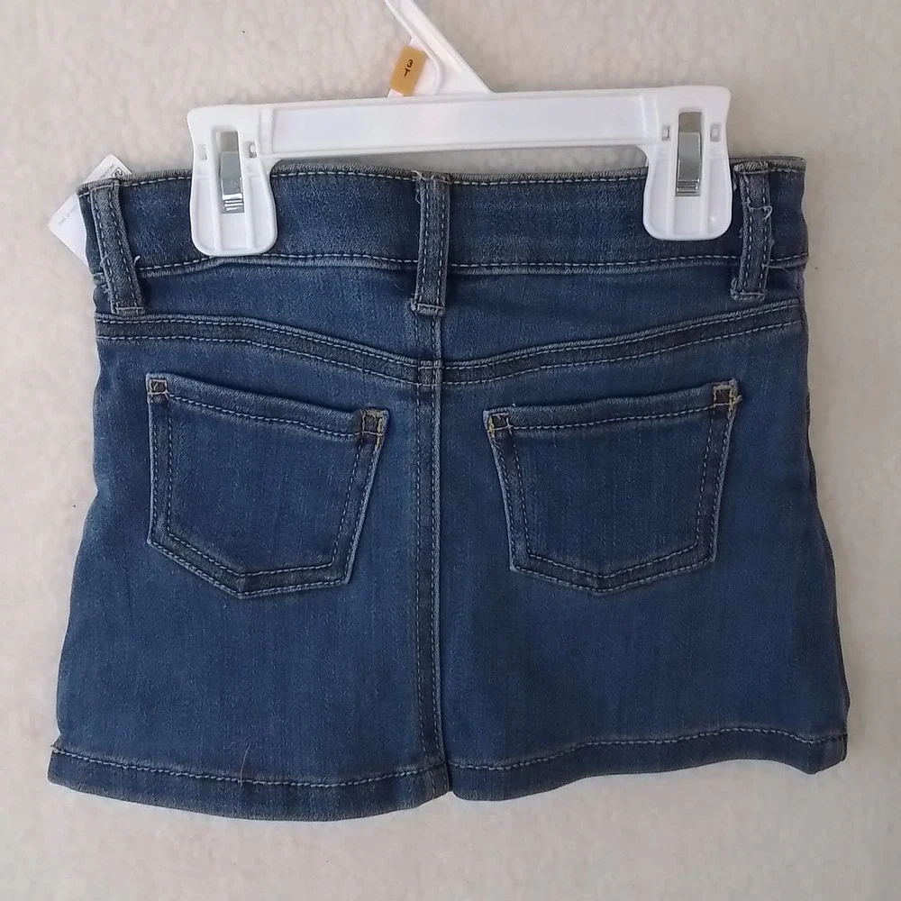 Carter's‎ Mini Jean Skirt Size 3T in Light Wash Denim w/ Adjustable Waist